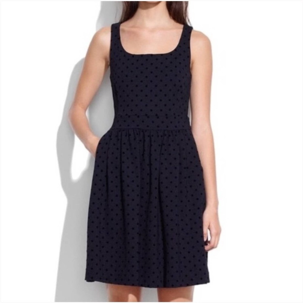 Madewell Black Polka Dots Mini Dress With Pockets Size XS
